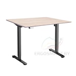 Стол Wooden Electric Desk Slim черный/Массив Дуб Беленый, скошенный край, 1300х750х27мм