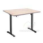 Стол Wooden Electric Desk Slim черный/Массив Дуб Беленый, прямой край, 1300х750х27мм