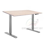 Cтол Manual DESKFIT DF100 серый/Массив дерева "Дуб Беленый", скошенный край, 1300х750х27мм