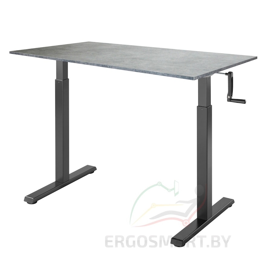 Стол Manual Desk Compact черный/бетон Чикаго 1200х650х18 мм